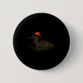 Loon Lover Santa Hat Christmas Bird Watching Xmas  Button (Vorderseite)