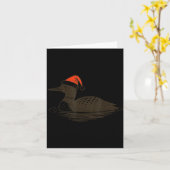 Loon Lover Santa Hat Christmas Bird Watching Xmas Karte (Gelbe Blume)