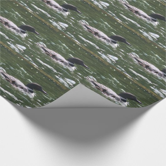 Loon mit Babys 2 Geschenkpapier (Ecke)