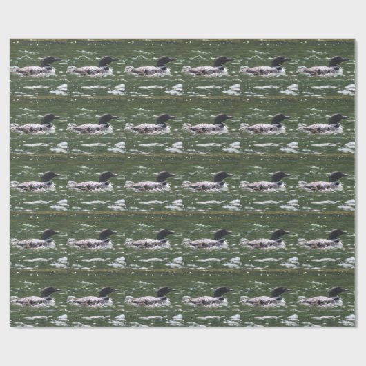 Loon mit Babys 2 Geschenkpapier (Flach)