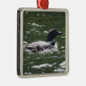 Loon mit Babys 2 Ornament Aus Metall (Rechts)