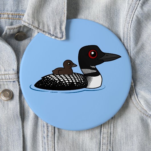 Loon mit Küken Button (Beispiel)