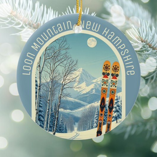 Loon Mountain New Hampshire ski souvenir  Keramik Ornament