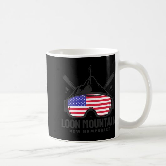 Loon Mountain New Hampshire Usa Ski Retro Skiing Kaffeetasse (Rechts)