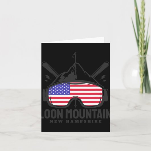 Loon Mountain New Hampshire Usa Ski Retro Skiing Karte (Vorderseite)