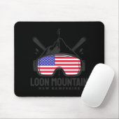 Loon Mountain New Hampshire Usa Ski Retro Skiing Mousepad (Mit Mouse)