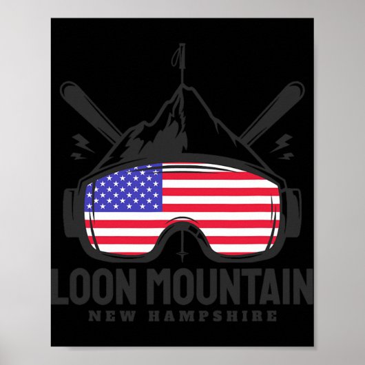 Loon Mountain New Hampshire Usa Ski Retro Skiing  Poster (Vorne)