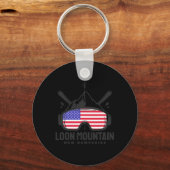 Loon Mountain New Hampshire Usa Ski Retro Skiing Schlüsselanhänger (Vorderseite)