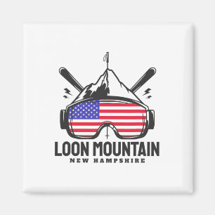 Loon Mountain New Hampshire Usa Skigebiet Retro Sk Magnet