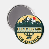 Loon Mountain NH - Retro Vintage SkiSouvenirs Magnet (Vorderseite/Rückseite)