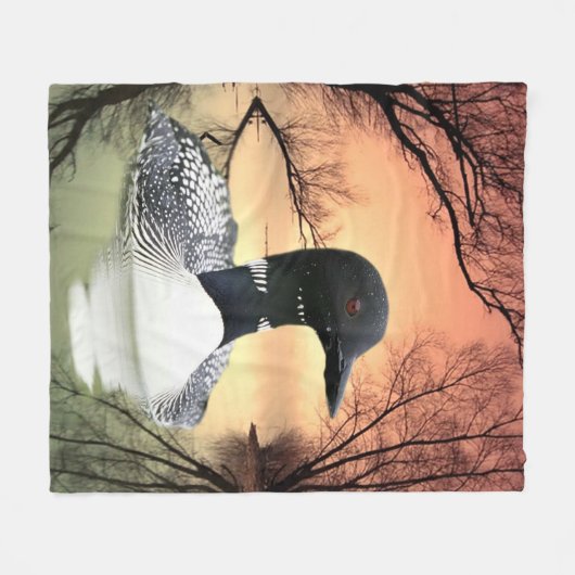 Loon Reflections Fleecedecke (Vorderseite (Horizontal))