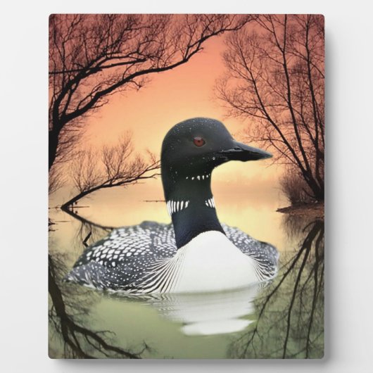 Loon Reflections Fotoplatte (Vorderseite)
