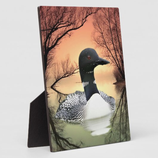 Loon Reflections Fotoplatte (Seite)
