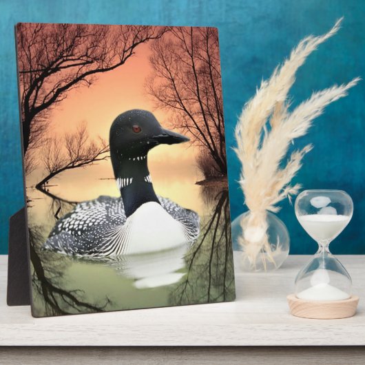 Loon Reflections Fotoplatte (Seite)