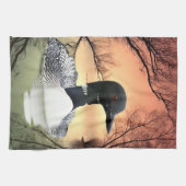 Loon Reflections Geschirrtuch (Horizontal)