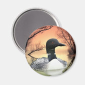 Loon Reflections Magnet (Vorderseite/Rückseite)