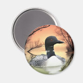 Loon Reflections Magnet (Vorderseite/Rückseite)