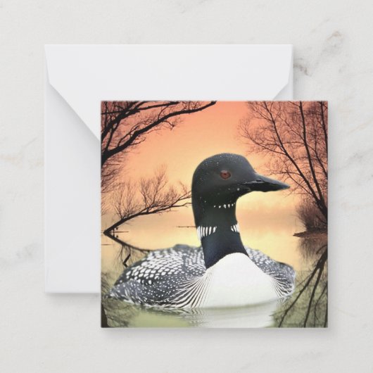 Loon Reflections Mitteilungskarte (Vorderseite)