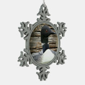 Loon Schneeflocken Zinn-Ornament (Links)