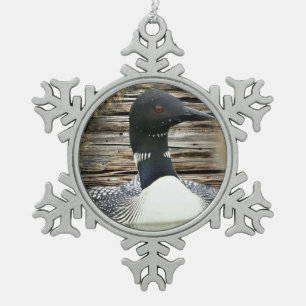 Loon Schneeflocken Zinn-Ornament