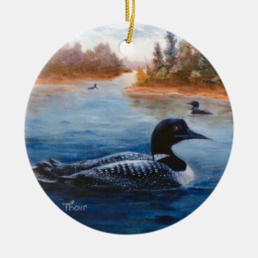 Loon See-Verzierung Keramik Ornament (Vorne)