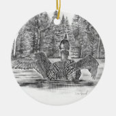 Loon Spreading Wings Keramik Ornament (Vorne)