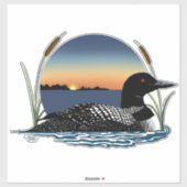 Loon Sunset Blue Aufkleber (Blatt)