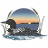 Loon Sunset Blue Aufkleber (Vorderseite)