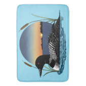 Loon Sunset Blue Badematte (Vorderseite Vertikal)