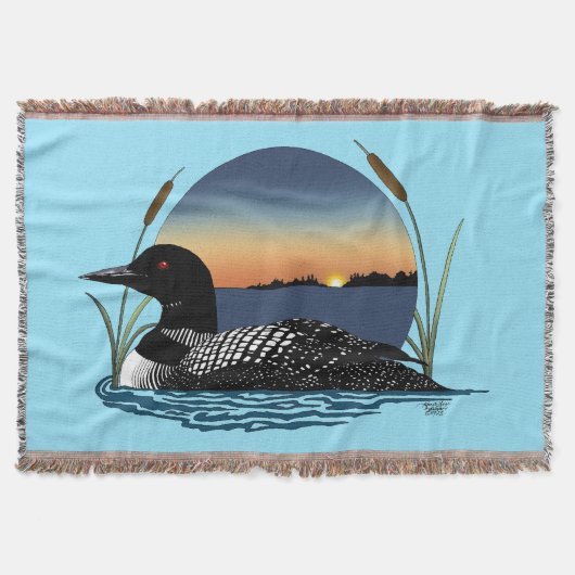 Loon Sunset Blue Decke (Vorderseite)