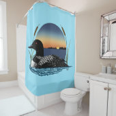 Loon Sunset Blue Duschvorhang (Beispiel)