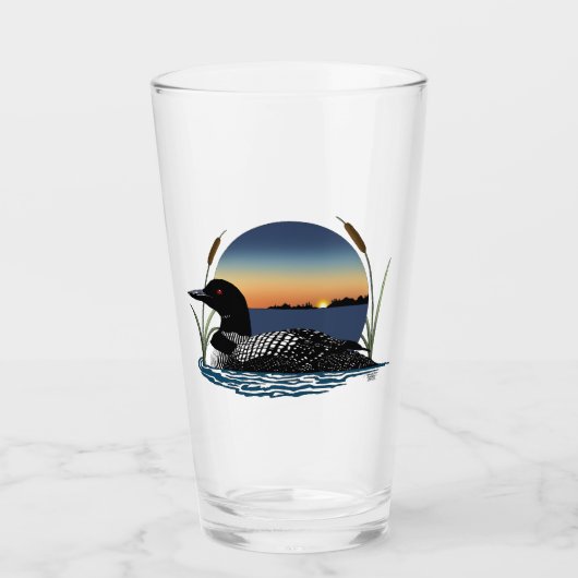 Loon Sunset Blue Glas (Vorderseite)