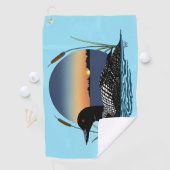 Loon Sunset Blue Golfhandtuch (Insitu)