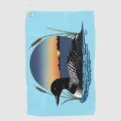 Loon Sunset Blue Golfhandtuch (Vorderseite)