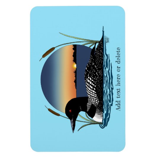 Loon Sunset Blue Magnet (Vertikal)