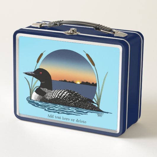 Loon Sunset Blue Metall Brotdose (Vorderseite)