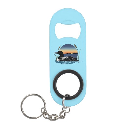 Loon Sunset Blue Mini Flaschenöffner (Vorderseite)