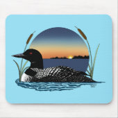 Loon Sunset Blue Mousepad (Vorne)