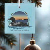 Loon Sunset Blue Ornament Aus Glas
