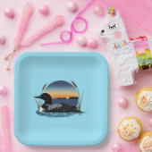 Loon Sunset Blue Pappteller (Party)