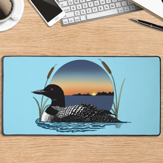 Loon Sunset Blue Schreibtischunterlage