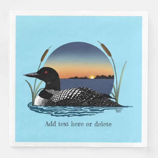 Loon Sunset Blue Serviette (Vorderseite)