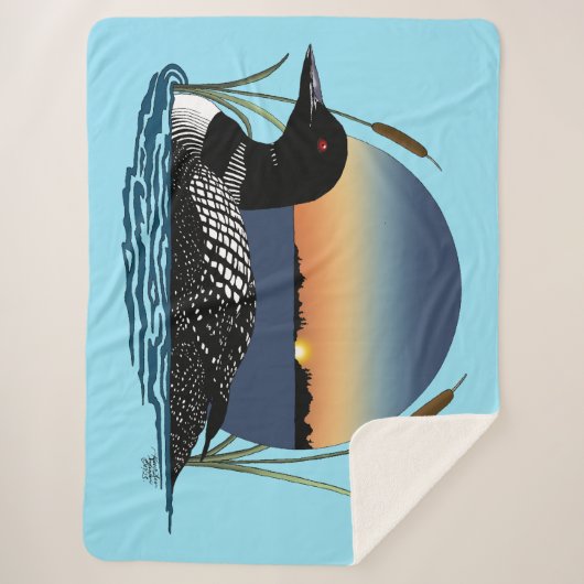 Loon Sunset Blue Sherpadecke (Vorderseite)