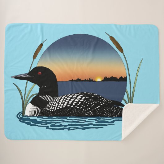 Loon Sunset Blue Sherpadecke (Vorderseite (Horizontal))