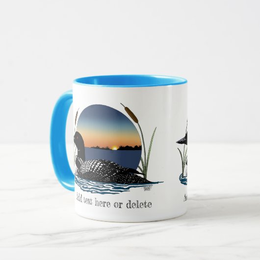 Loon Sunset Blue Tasse (Vorderseite Links)