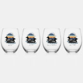 Loon Sunset Blue Weinglas Ohne Stiel (Vorderseite)