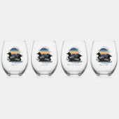 Loon Sunset Blue Weinglas Ohne Stiel (Hinten)
