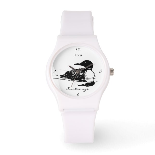 Loon Swimming Bird Art Thunder_Cove Armbanduhr (Vorderseite)