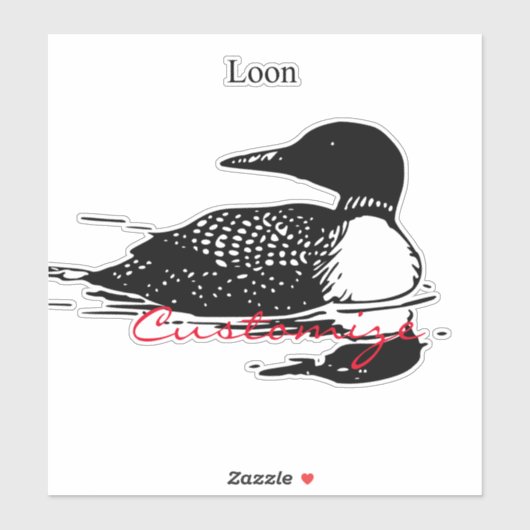 Loon Swimming Bird Art Thunder_Cove Aufkleber (Blatt)