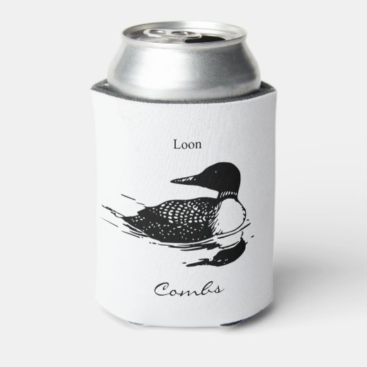 Loon Swimming Bird Art Thunder_Cove Can Cooler Dosenkühler (Kanne Rückseite)